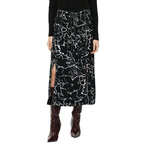 Veronika Maine Monochrome Blooms Maxi Skirt